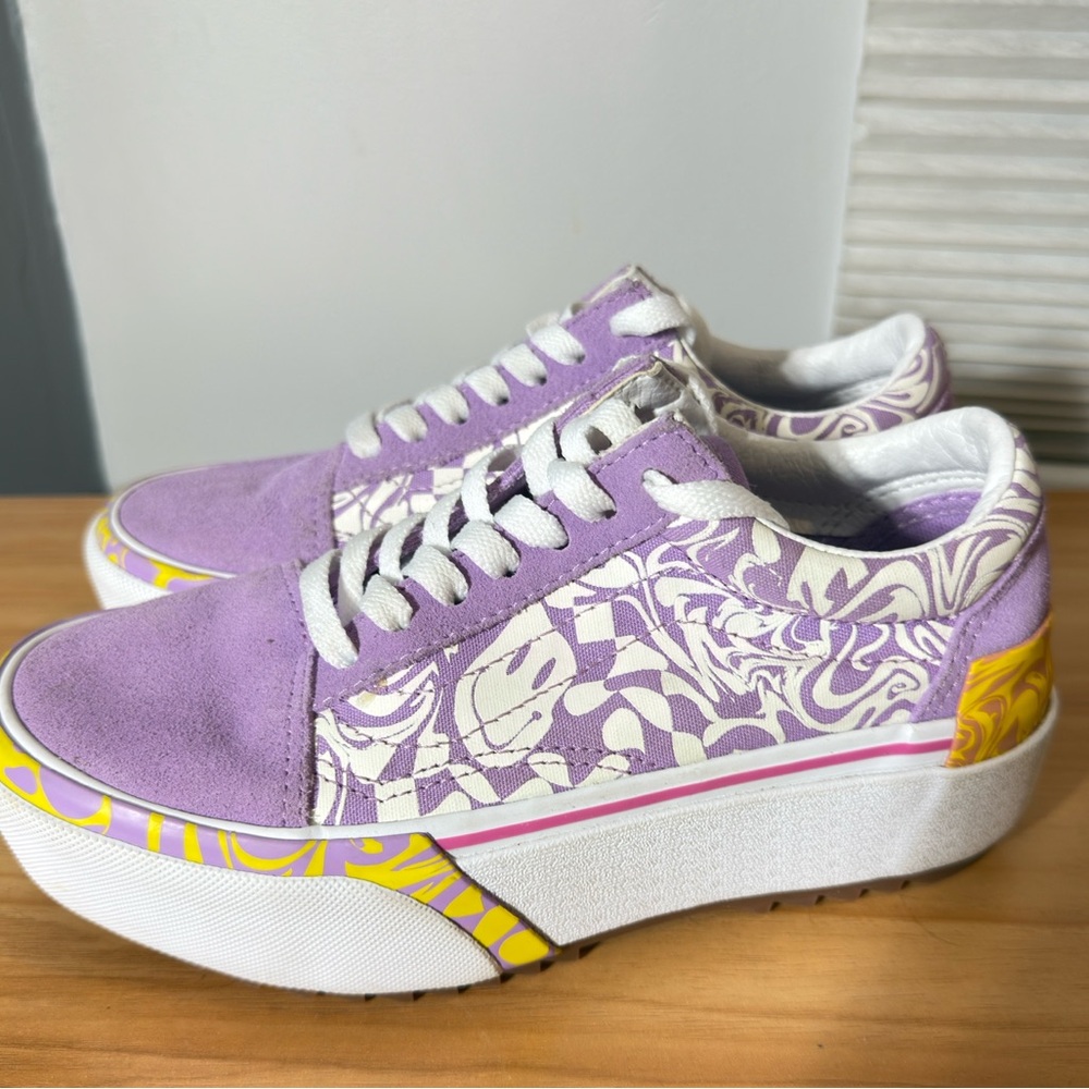 Vans Old Skool Stack Wavy Daze Lilac Platform Sneakers Size 5 women’s